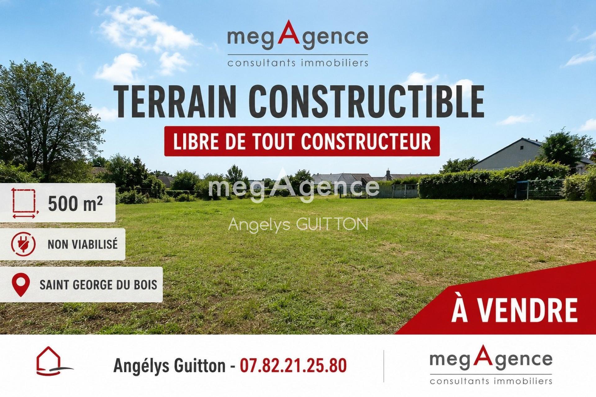 Terrain constructible de 500 m², 10 minutes du Mans