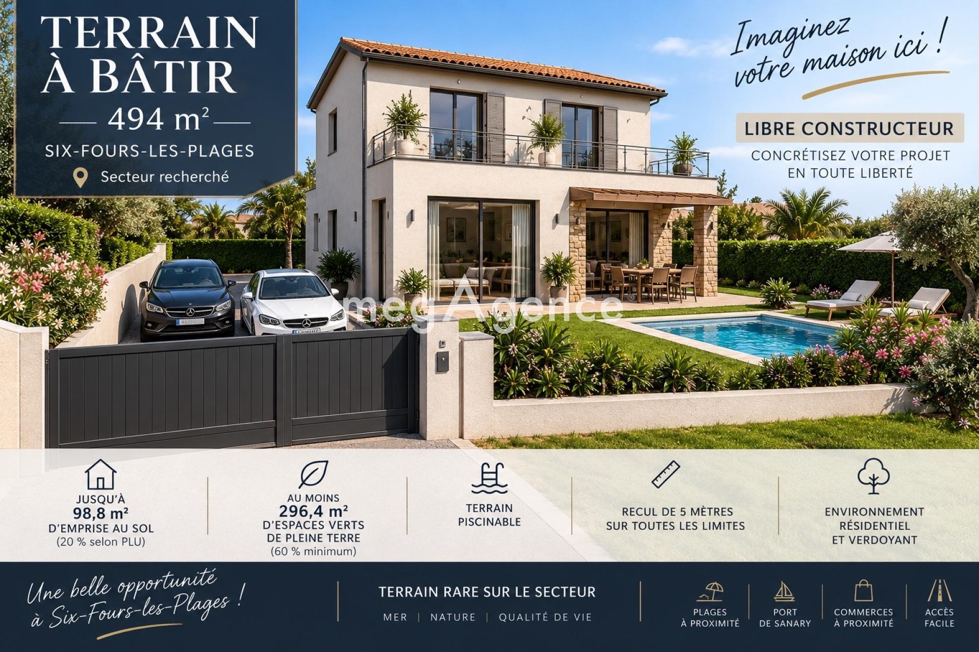 Terrain à six-fours-les-plages, 83140 - 494m² · 289 000 €
