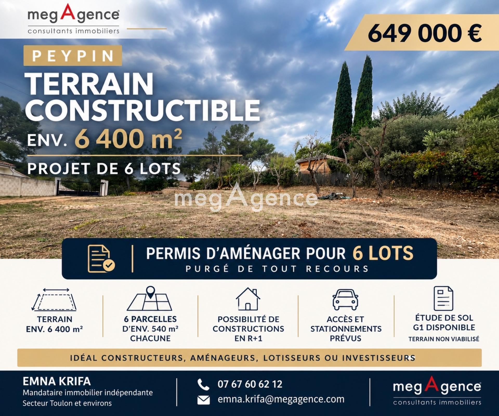 Terrain à PEYPIN, 13124 - 6382m² · 649 000 €